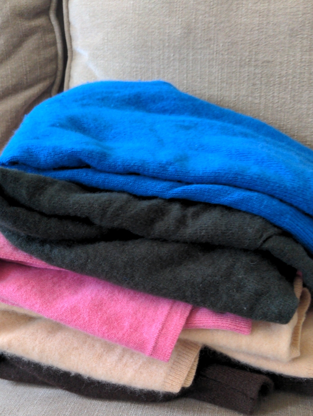 6 Flawed Cashmere Sweaters, Multicolor Set, Recycle, Repurpose, Craft, Hobby,